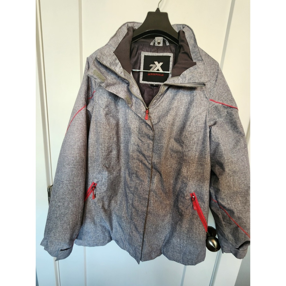 ZeroXposur Outer Jacket Only, No Hood, Gray with Red Accents, Women's M